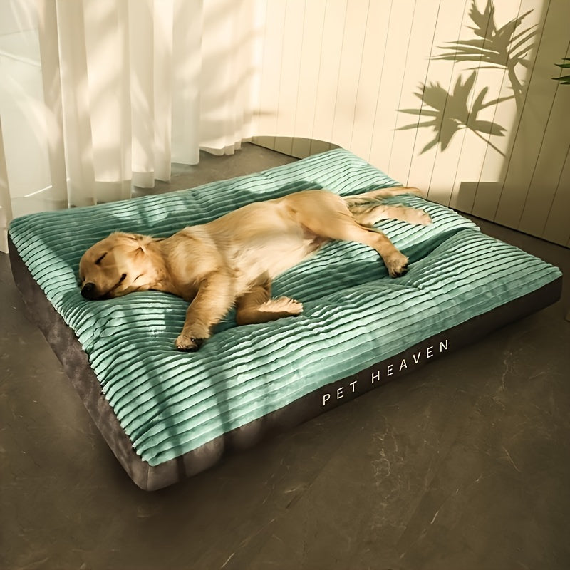 Extra-Large Plush Dog Bed Mat - Non-Slip, Washable Pet Sleeping Pad for All Seasons - Ideal for Medium to Large Breeds