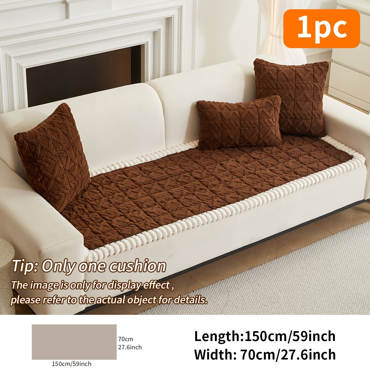 Soft Quilted Sofa Cushion – Thick Polyester, Warm for Autumn & Winter, 2–4 Seater