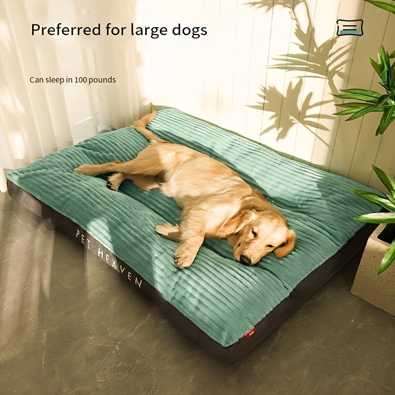 Extra-Large Plush Dog Bed Mat - Non-Slip, Washable Pet Sleeping Pad for All Seasons - Ideal for Medium to Large Breeds