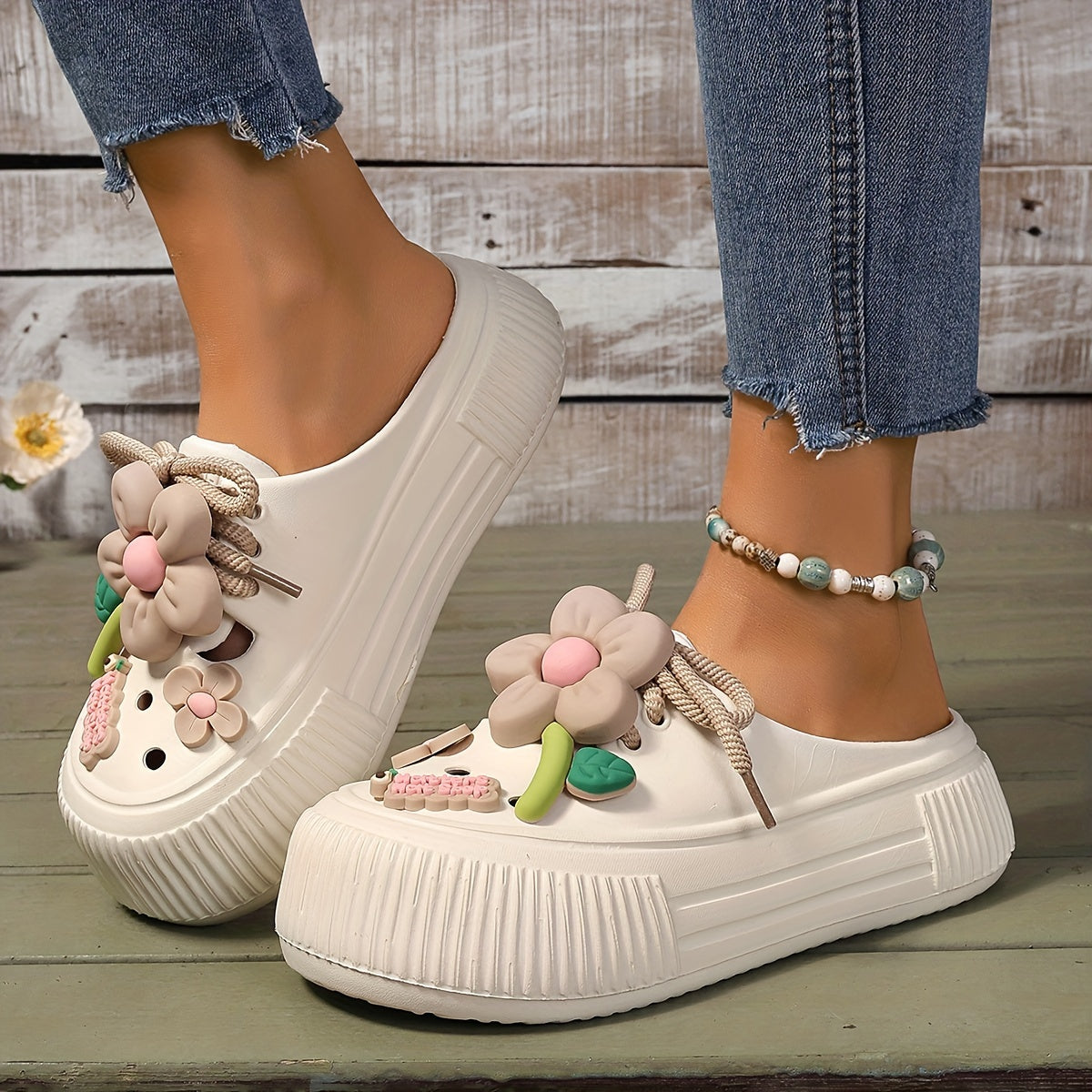 Vibrant Sunflower EVA Mules – Breathable Slip-Resistant Garden & Beach Clogs