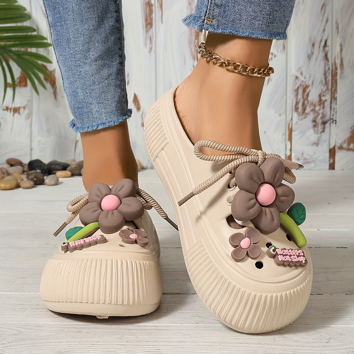 Vibrant Sunflower EVA Mules – Breathable Slip-Resistant Garden & Beach Clogs