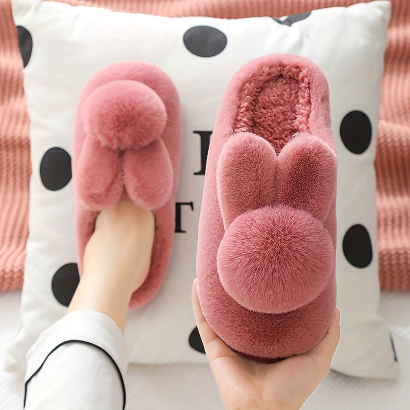 Women’s Warm Bunny Home Slippers – Thick Sole, Indoor Outdoor Wear