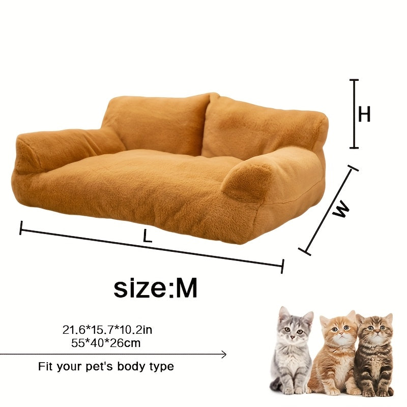 Fluffy Plush Pet Sofa Bed – Soft Calming Couch for Cats & Dogs