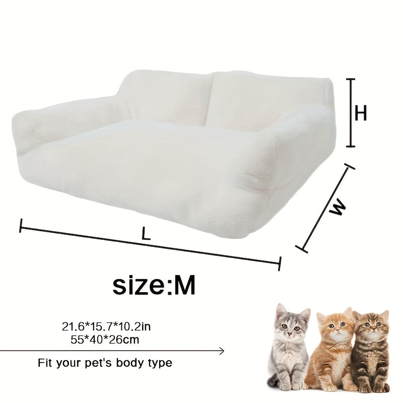 Fluffy Plush Pet Sofa Bed – Soft Calming Couch for Cats & Dogs