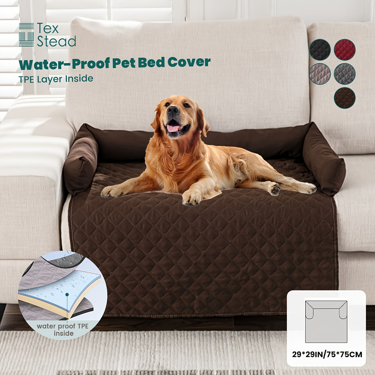 Slip-Resistant Pet Sofa Bed – Washable Couch Cover with Bolster for Dogs & Cats