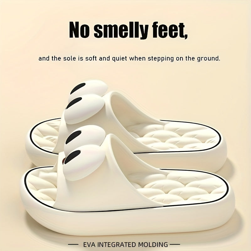 Women’s Comfortable EVA Flip-Flops – Soft, Playful Face Design for Home & Beach