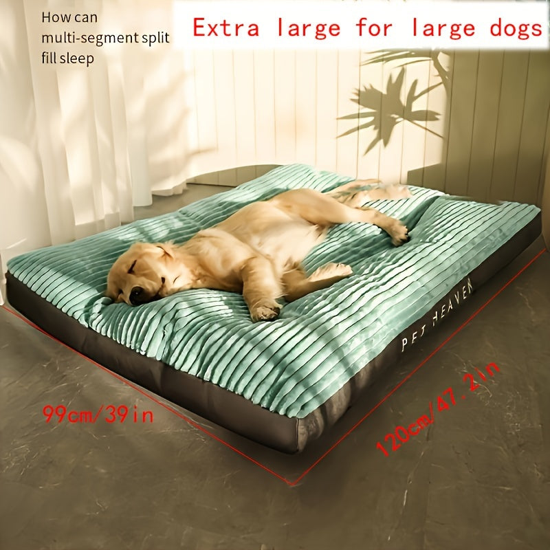 Extra-Large Plush Dog Bed Mat - Non-Slip, Washable Pet Sleeping Pad for All Seasons - Ideal for Medium to Large Breeds