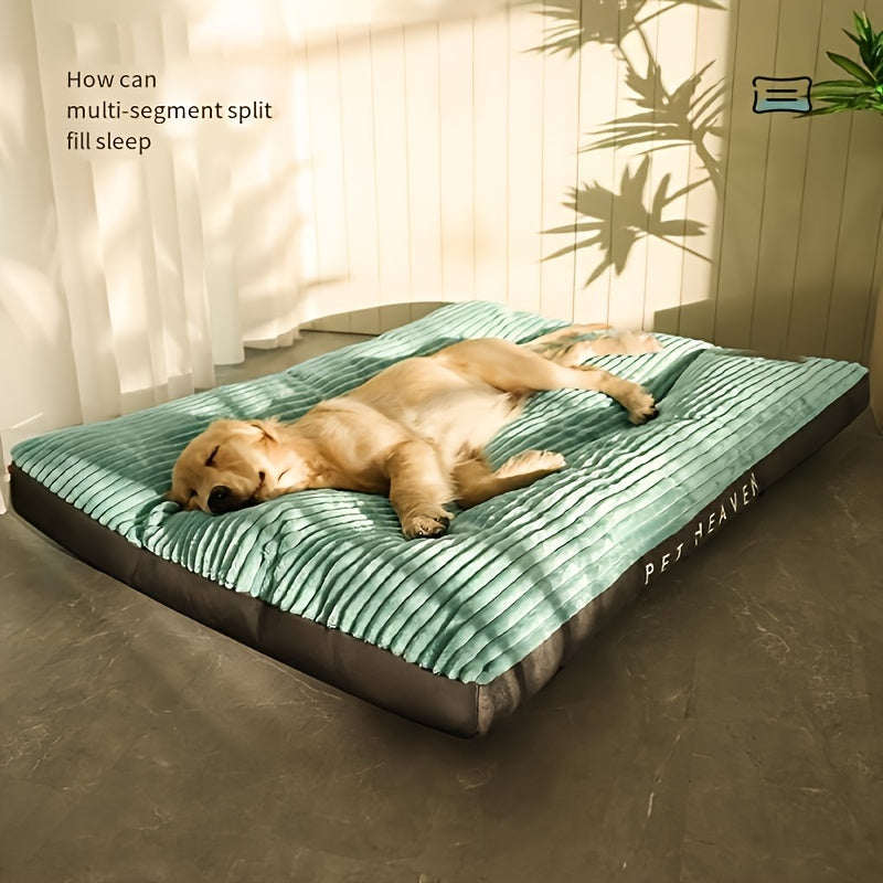 Extra-Large Plush Dog Bed Mat - Non-Slip, Washable Pet Sleeping Pad for All Seasons - Ideal for Medium to Large Breeds