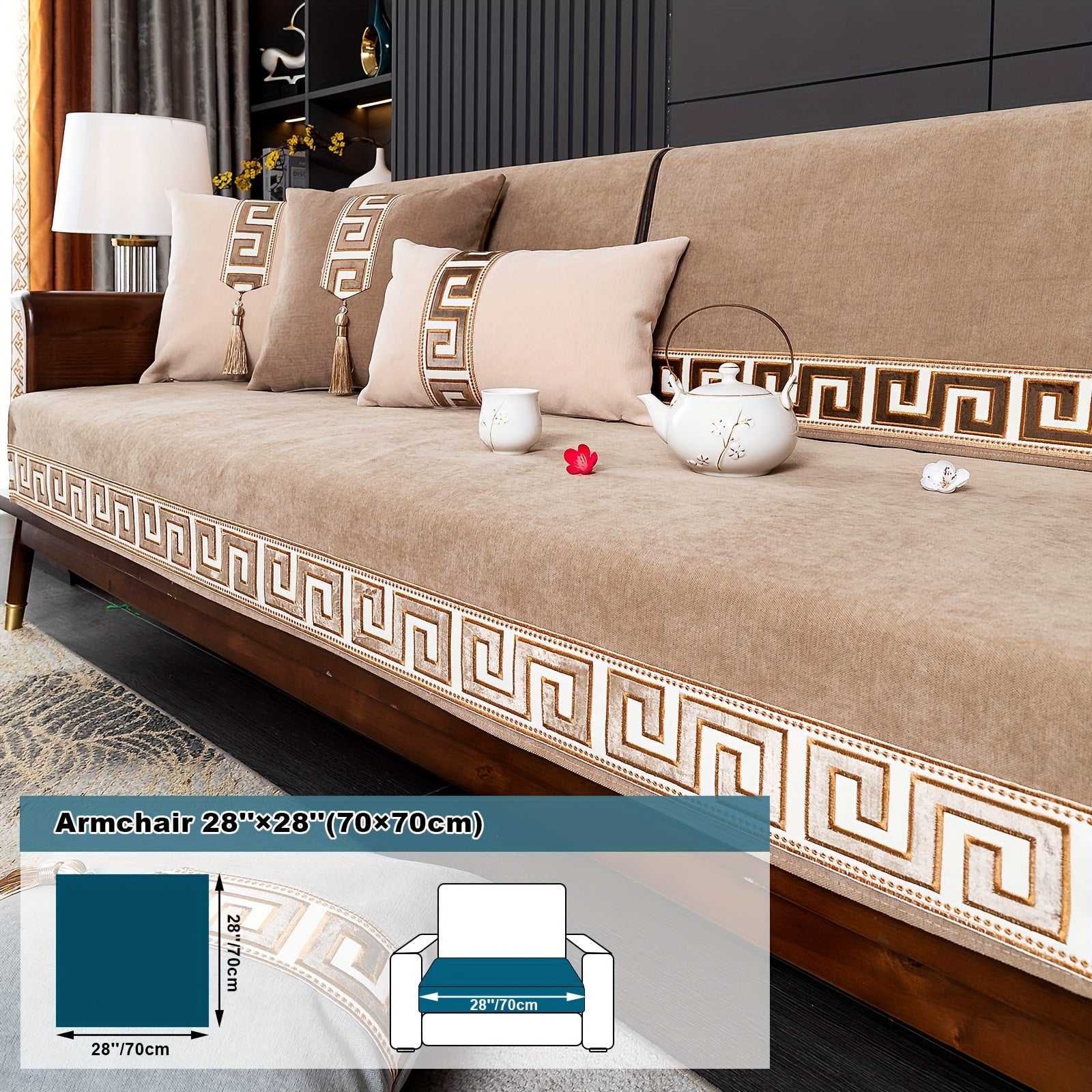 European Light Luxury Sofa Cover Cushion Nordic Snowy Design