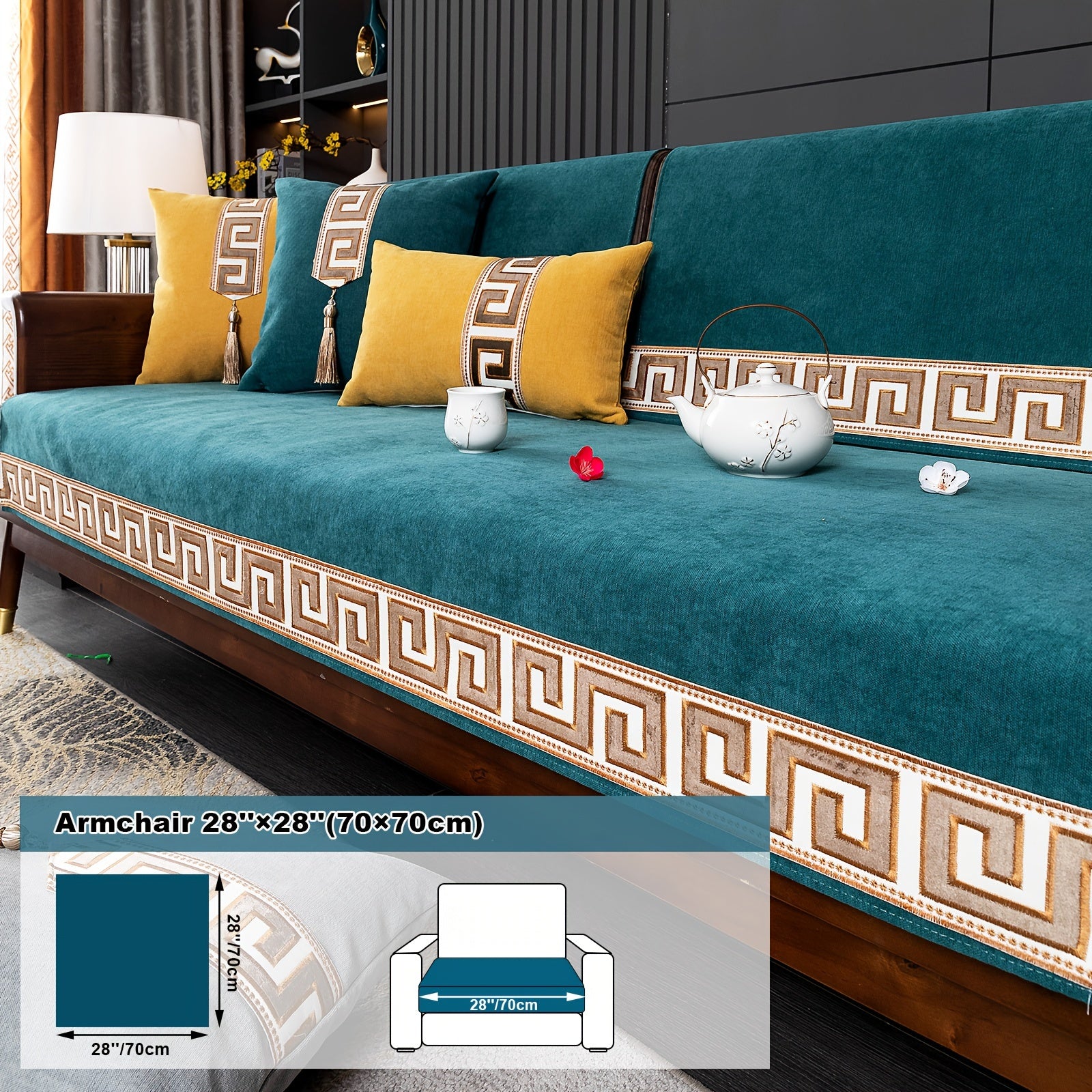 European Light Luxury Sofa Cover Cushion Nordic Snowy Design