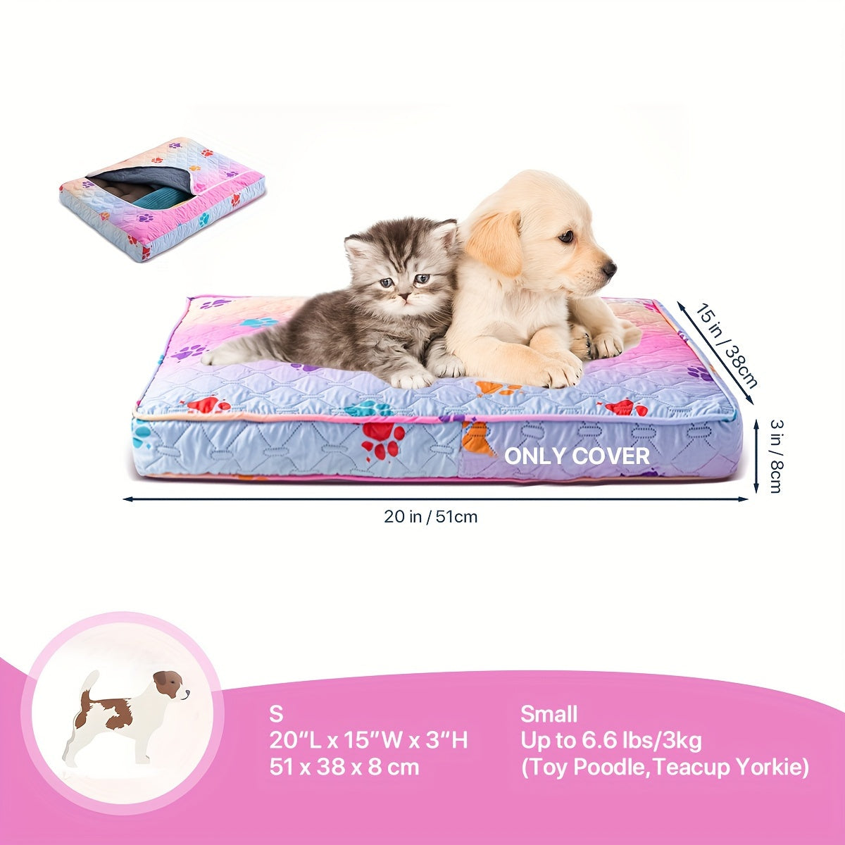 Dog Bed Protector Removable, Washable, Anti-Leak Paw Cover