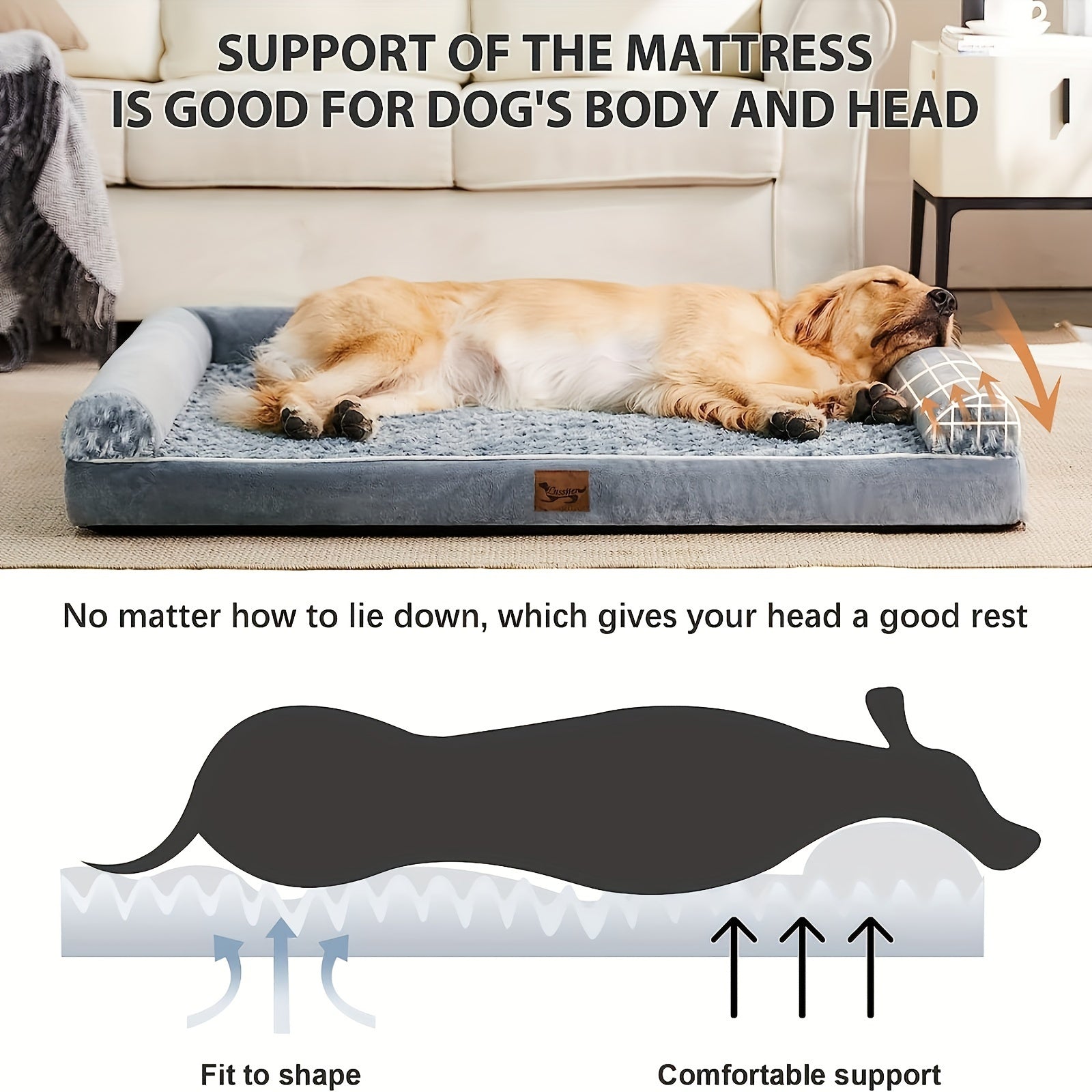 BFPETHOME Orthopedic Dog Bed for Large Dogs – Easy to Wash